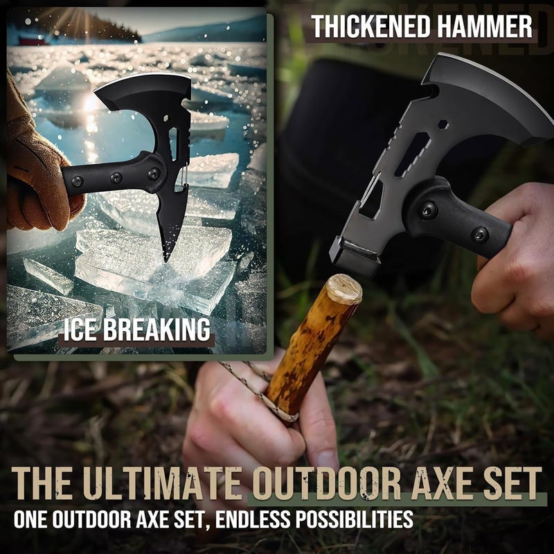 Freelander Tactical Axe 2 Pack, Sharp Tomahawk with Sheath, Portable Tomahawk with Clip and Bottle Opener, Durable Survival Hatchet for Emergency, Hiking and Camping, for Men Women - Image 3